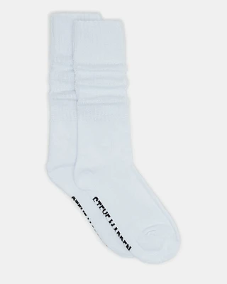 2 PACK SLOUCHY CREW SOCKS WHITE