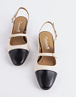 Dolly Off White/Black Leather