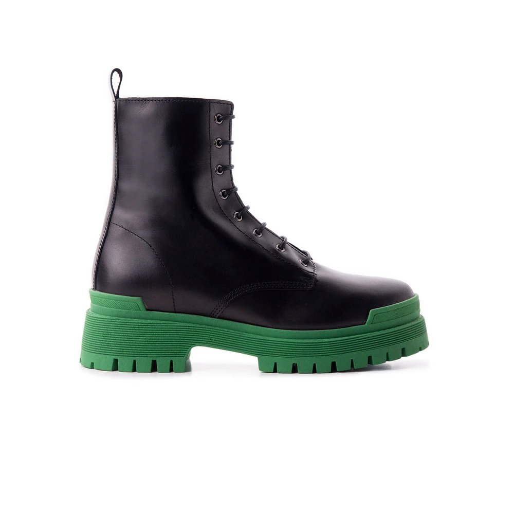 Langport Black Leather/Mint Sole