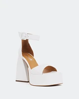 Moore White Leather