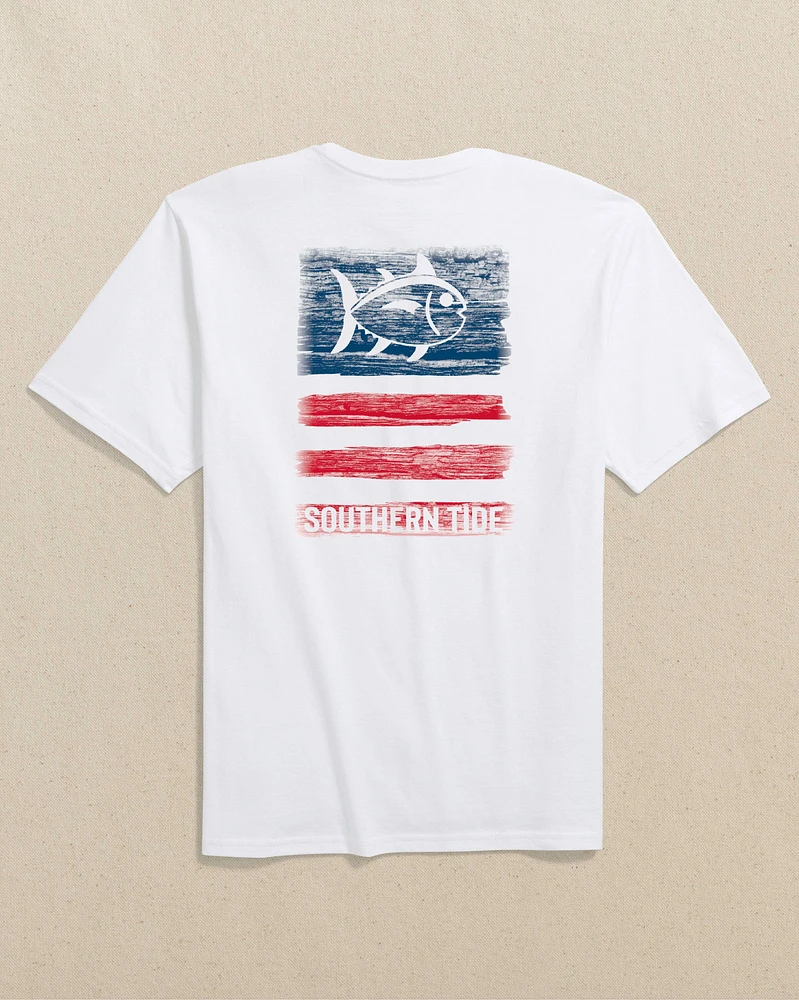 Americana Wooden Flag Short Sleeve T-Shirt