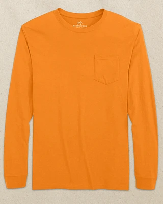 Classic Long Sleeve Pocket T-Shirt - Rocky Top Orange