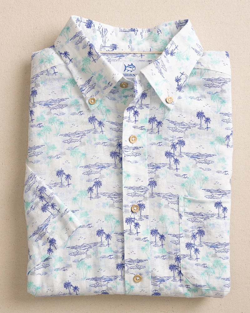 Ocean Getaway Linen Rayon Short Sleeve Sport Shirt