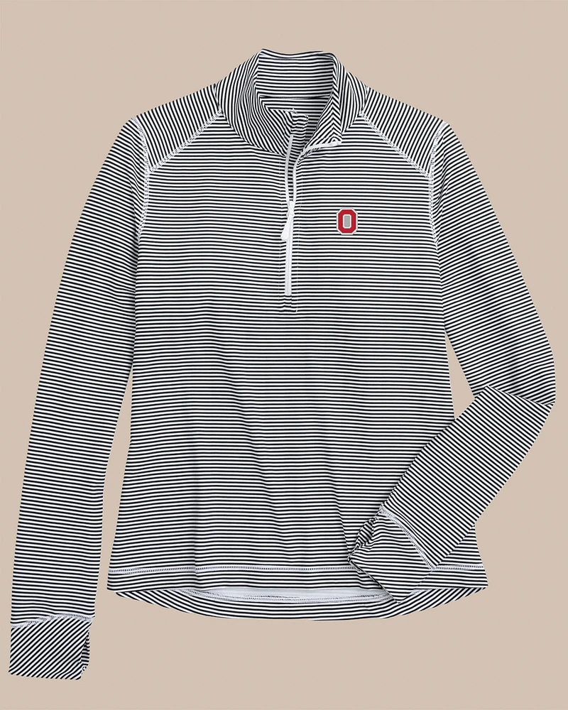 Ohio State Buckeyes Women's Striped Runaround Quarter Zip
