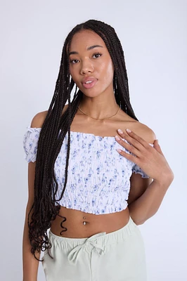 Off-Shoulder Smocked Top