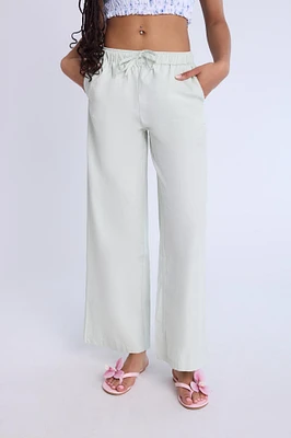 High Rise Cotton Wide Leg Pant