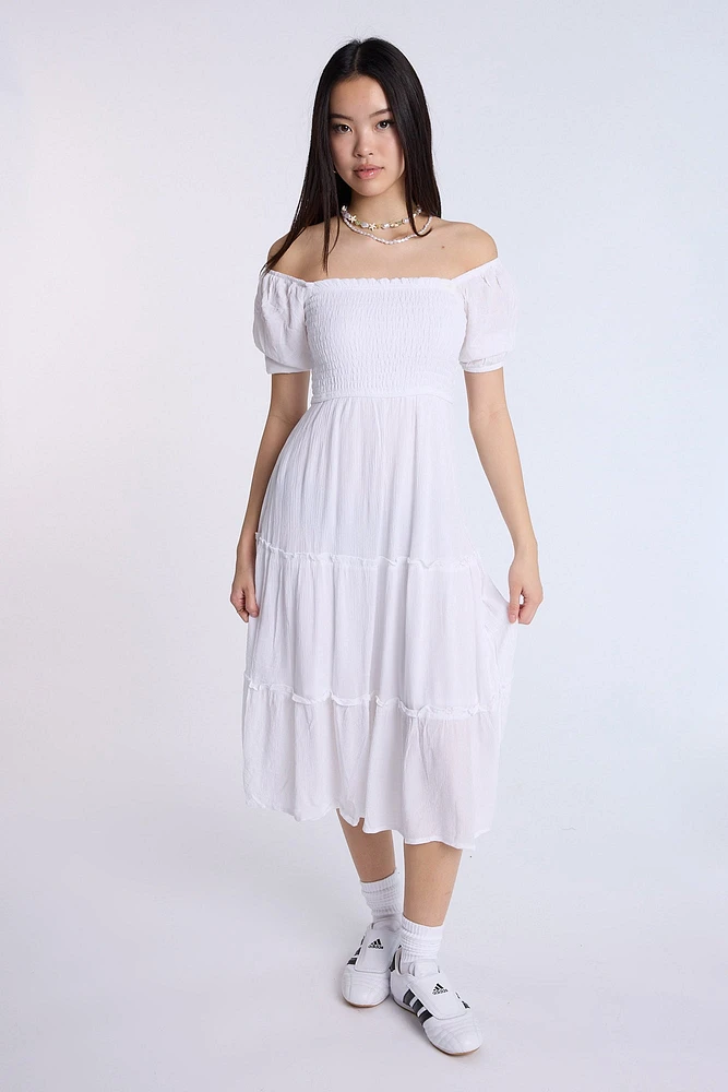 Robe maxi smockée