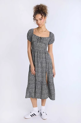 Side Smocked Midi Dress