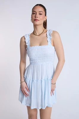 Womens Smocked Mini Dress