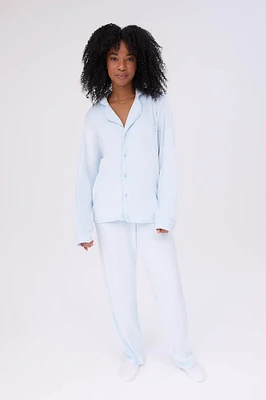 Velour Pajama Shirt & Pants Set