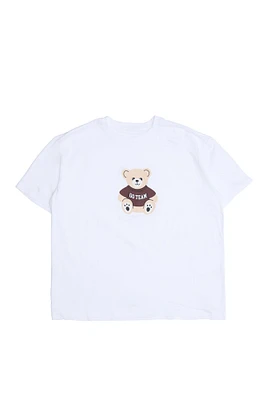 Womens Go Team Teddy Bear Boyfriend Graphic Tee