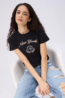 Womens New York Graphic Baby Tee
