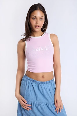 Pretty Please High Neck Tank Top