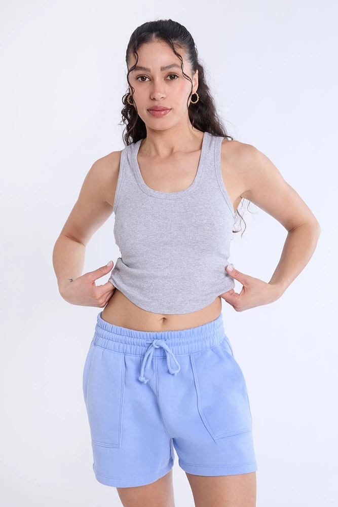 Ribbed Scoop Neck Tank Top