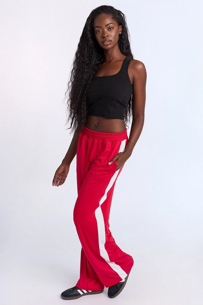 Ribbed Knit Square Neck Corset Tank Top