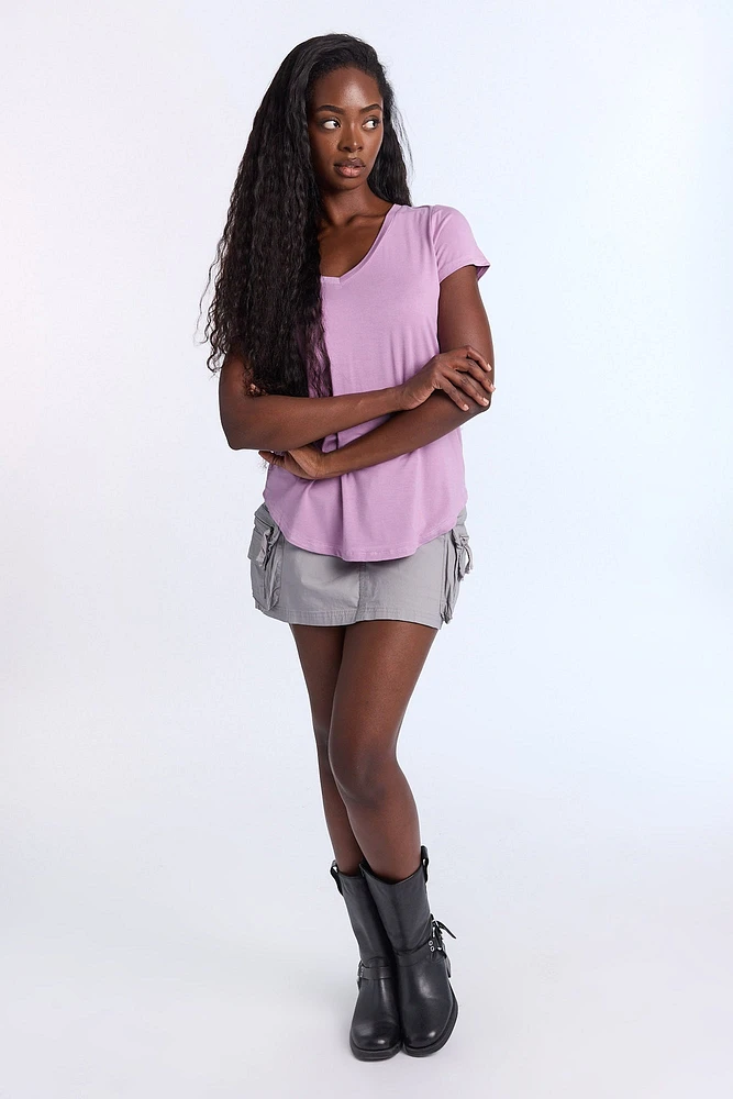 Short Sleeve V-Neck Relaxed Tee