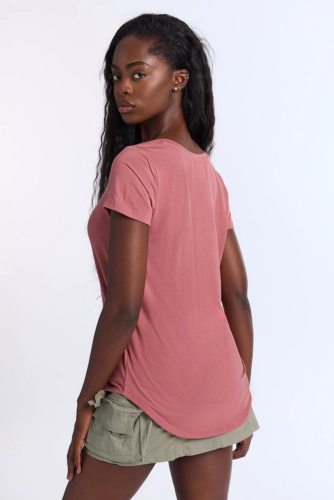 Short Sleeve V-Neck Relaxed Tee