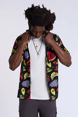 Arsenic Mens Fruit Skulls Button-Up