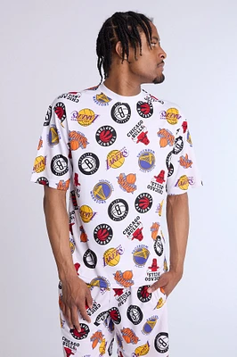 Short en maille logo NBA homme