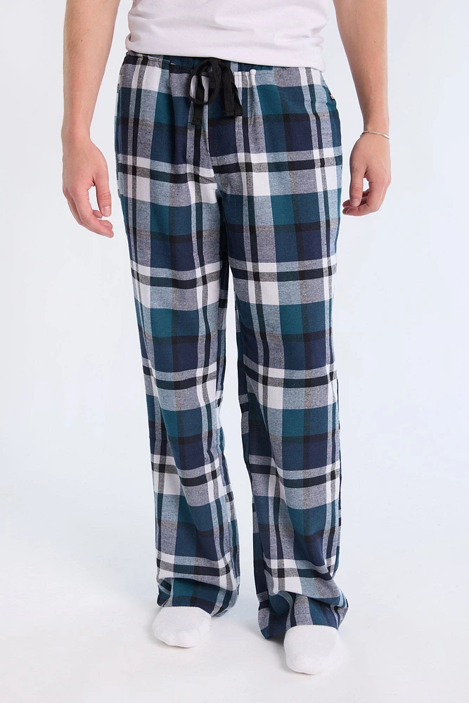 West49 Mens Teal Plaid Pajama Bottoms