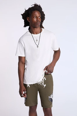 Arsenic Mens Logo Print Fleece Shorts