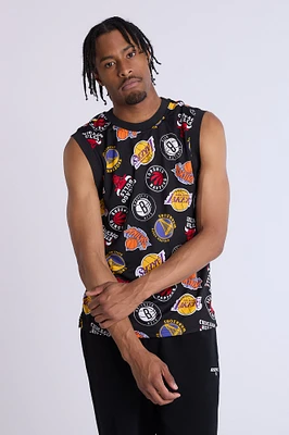 Mens Allover Print NBA Mesh Tank Top