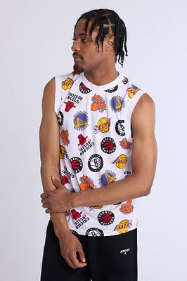 Mens NBA Logo Mesh Tank Top