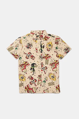 Arsenic Youth Allover Print Button-Up