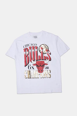 Womens Chicago Bulls Foil Boyfriend Tee