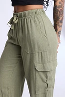 Pantalon cargo à jambes larges
