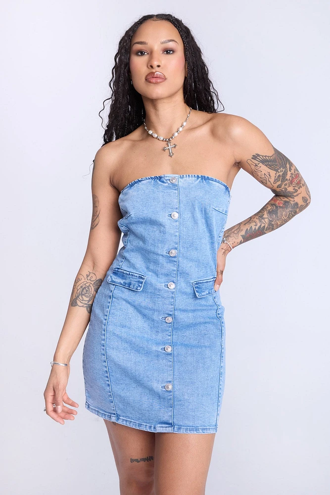 Mini robe en denim