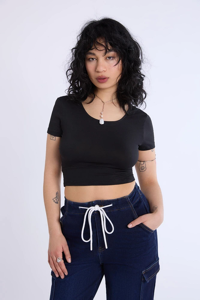 Double Ring Cropped Tee