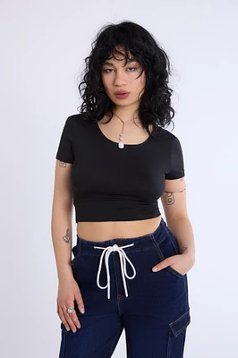 Double Ring Cropped Tee