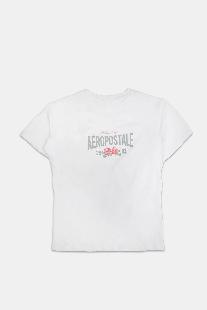 T-shirt coupe carrée imprimé 1987 Aéropostale femme