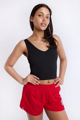 Ribbed Knit V-Neck Tank Top