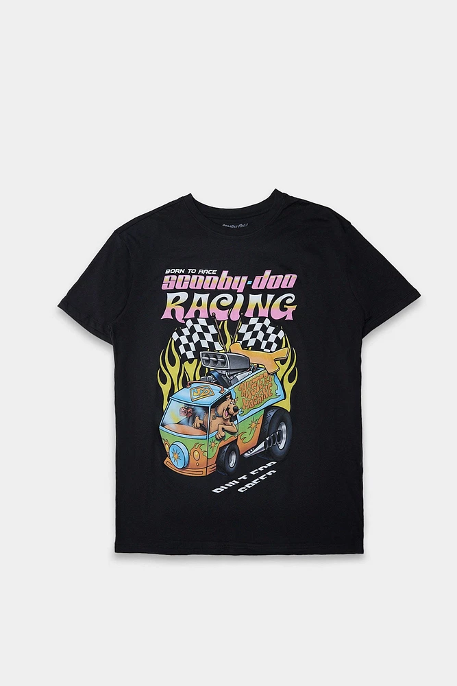T-shirt coupe boyfriend imprimé Scooby-Doo Racing Freestyle