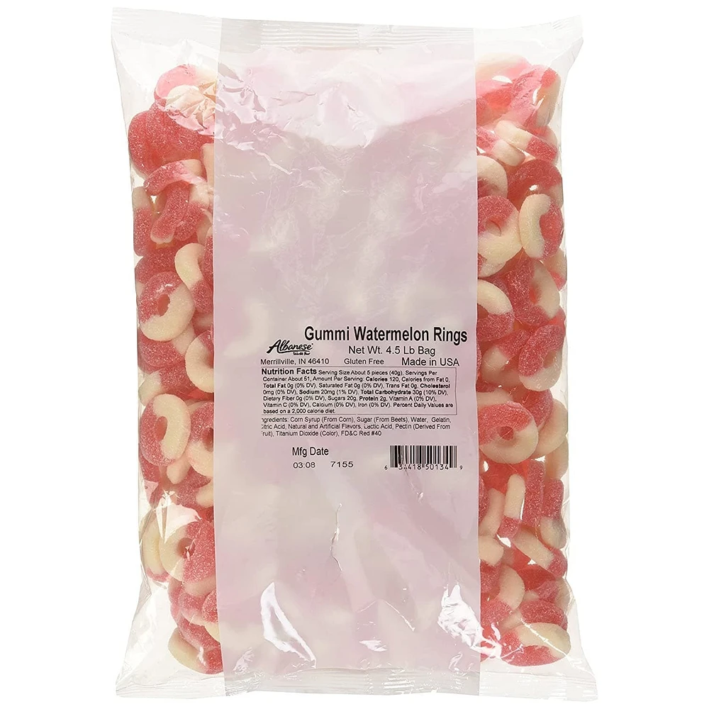 Gummi Watermelon Rings 4.5 lb. Bag