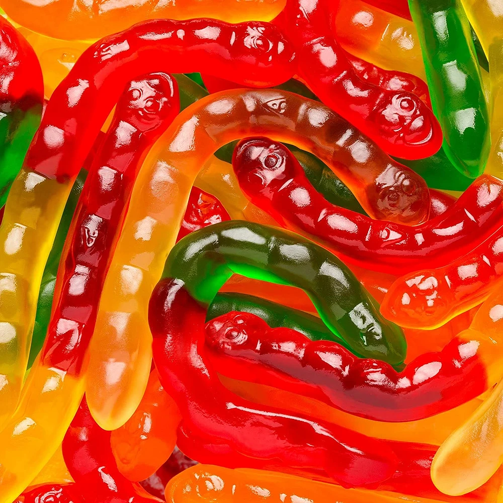 Large Assorted Fruit Gummi Worms 5 lb. Bag