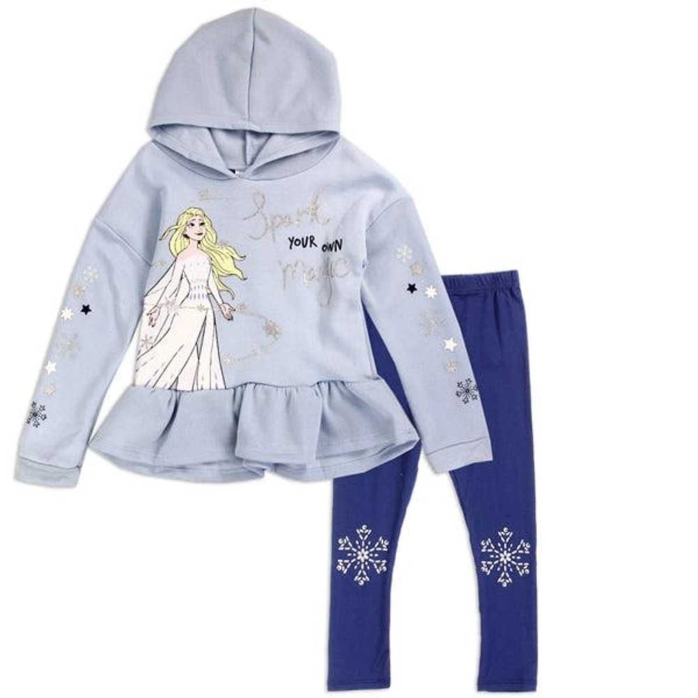 FROZEN Girls 4-6X 2PC Hooded Fleece Legging Set