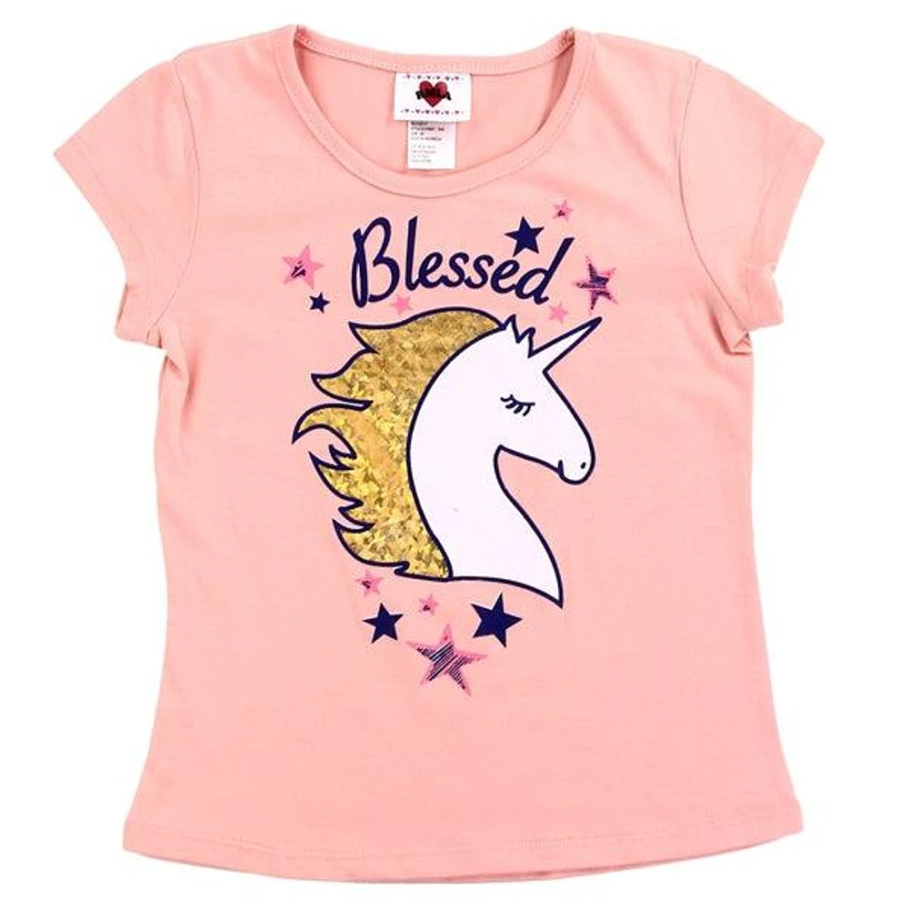 RMLA Girls Blush 7-12 Foil Screen T-Shirt