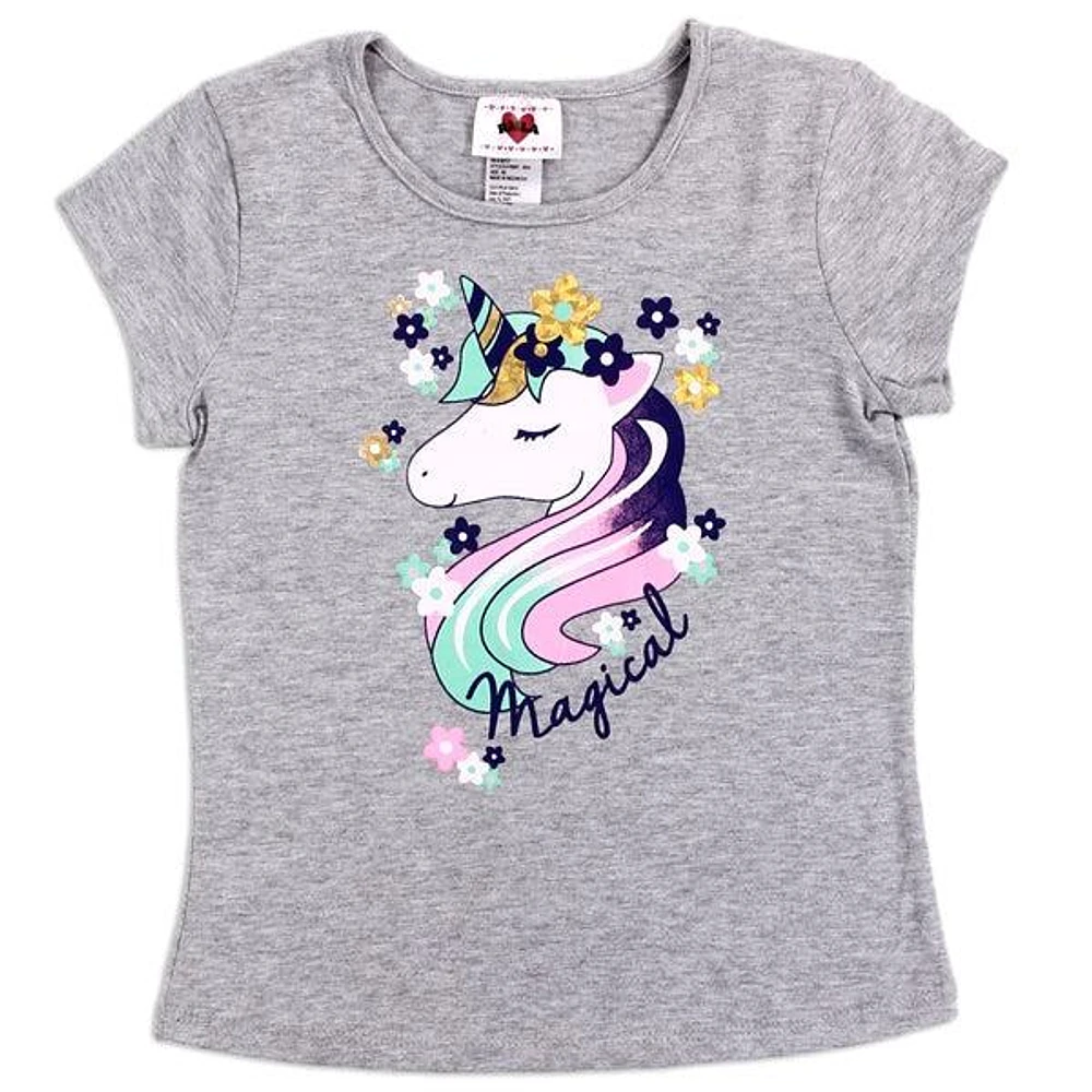 RMLA Girls Grey 4-6X Foil Screen T-Shirt