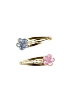 Shimmer Flower Hairclips, 2pcs