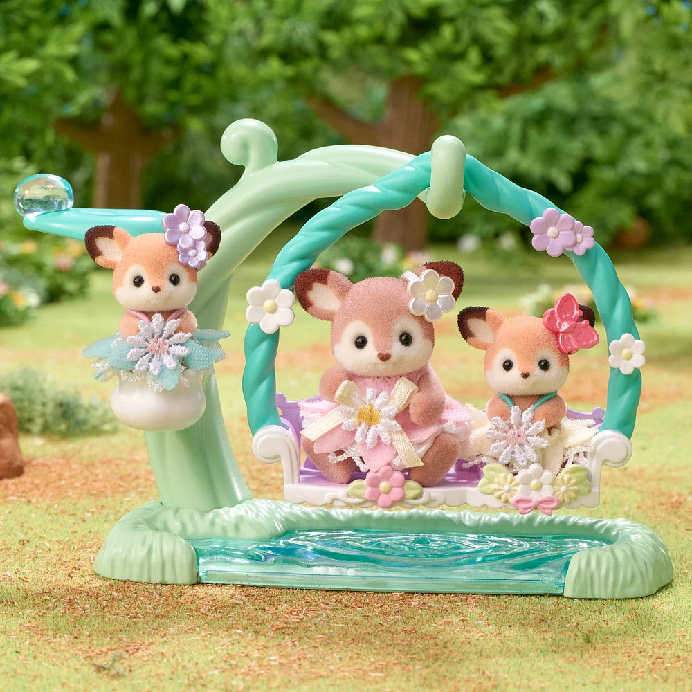 Calico Critters - Deer Babies Floral Swing Set