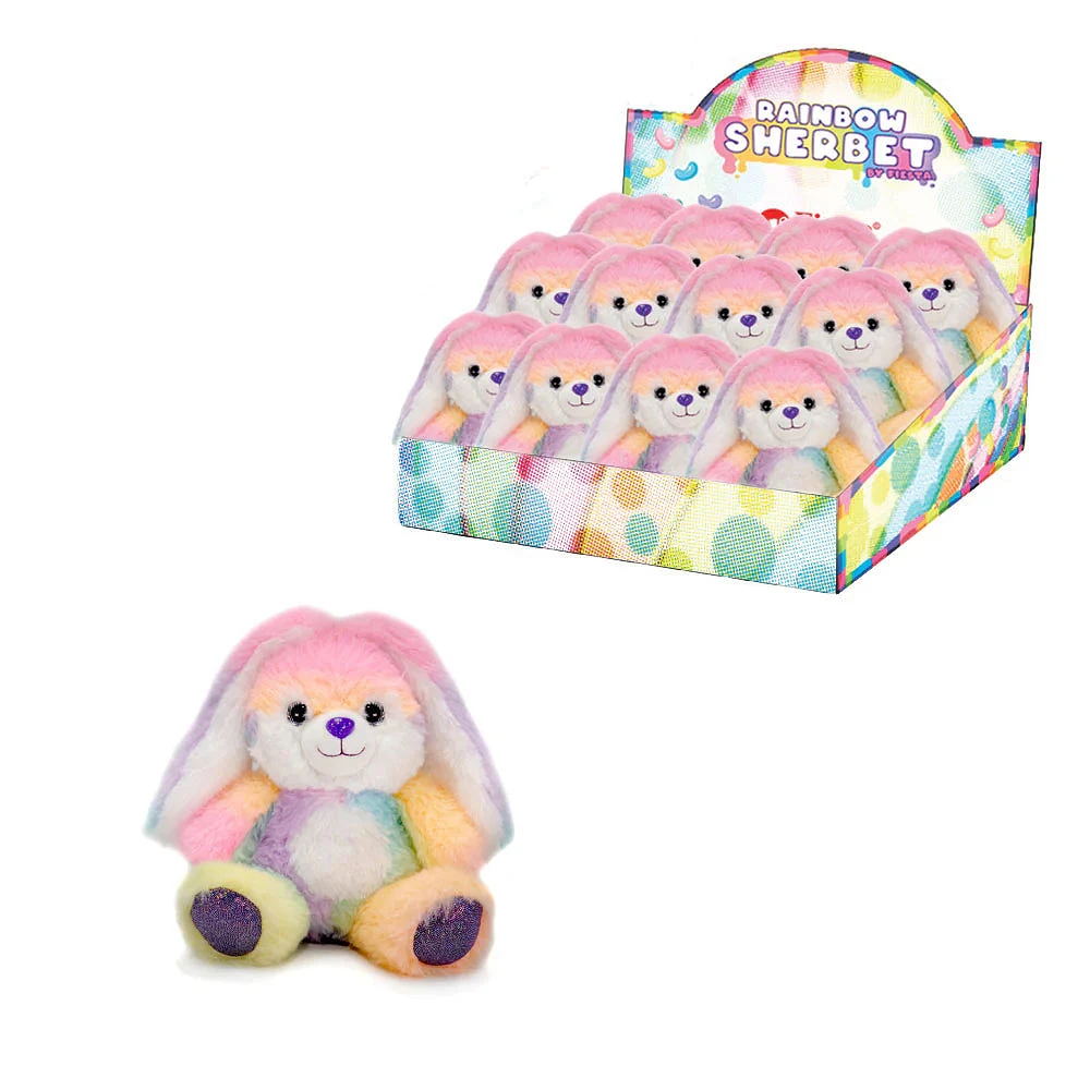 6" Rainbow Sherbet Sitting Bunny