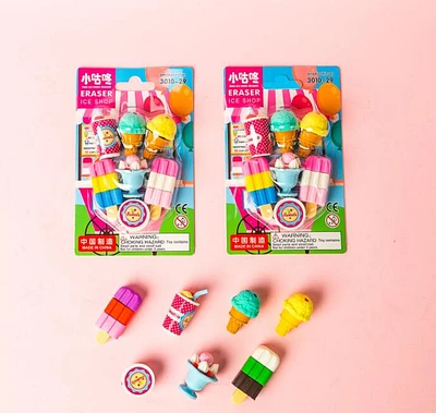 Ice Cream Treats Series Mini Erasers Card