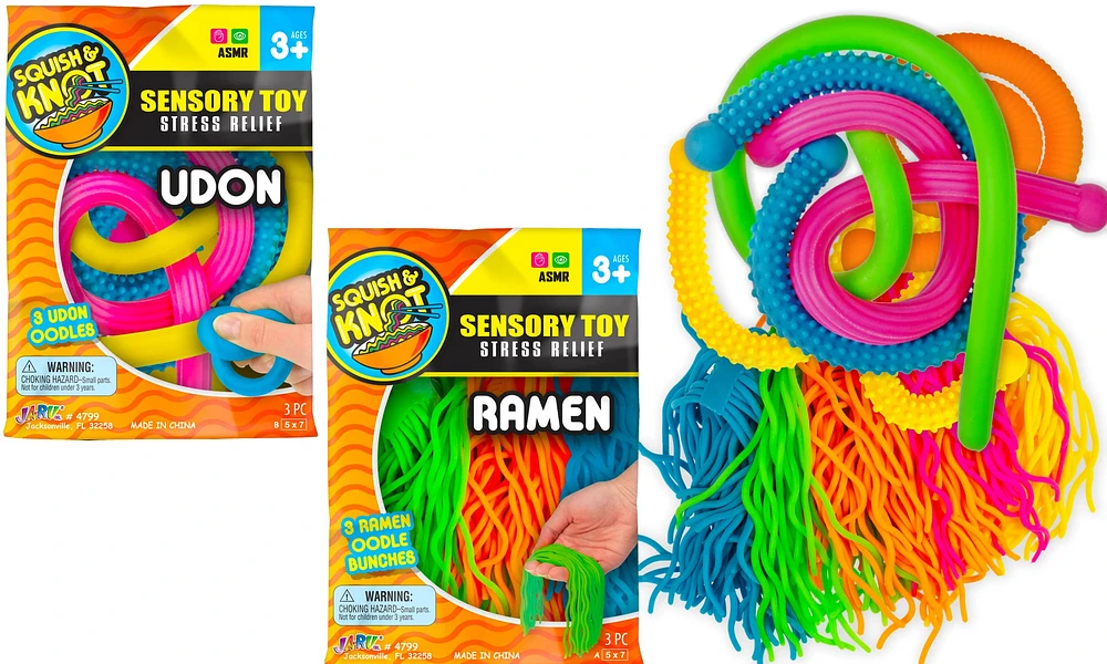 Squish & Knot Sensory Toy Oodles Noodles Assorted Styles