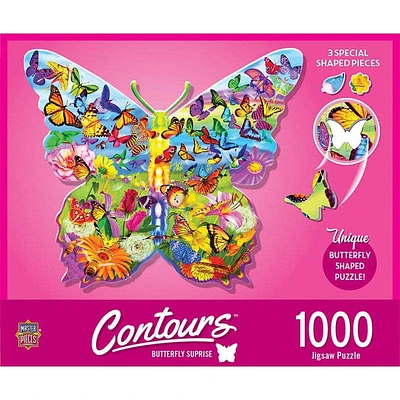 Contours - Butterfly Surprise - 1000 Piece Shaped Puzzle