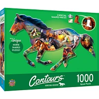 Contours - Horsing Around - 1000 Piece Shaped Puzzle