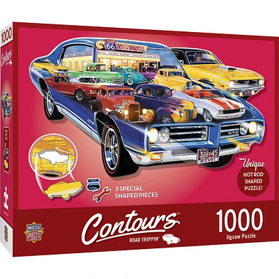Contours - Road Trippin' - 1000 Piece Shaped  Puzzle