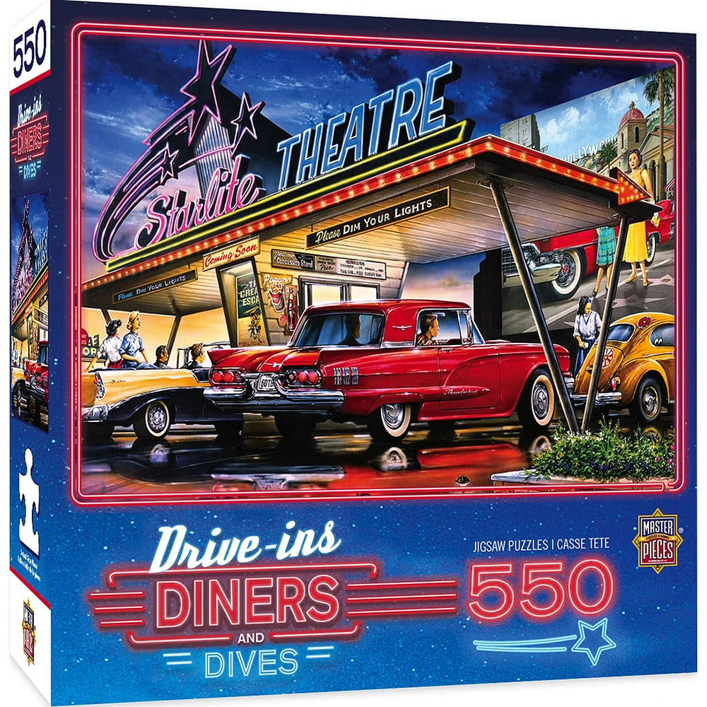 Drive-Ins, Diners, and Dives - Starlite Drive-In - 550 Piece Puzzle
